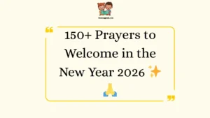 Prayers to Welcome in the New Year