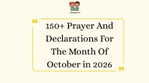 Prayer And Declarations For The Month Of October