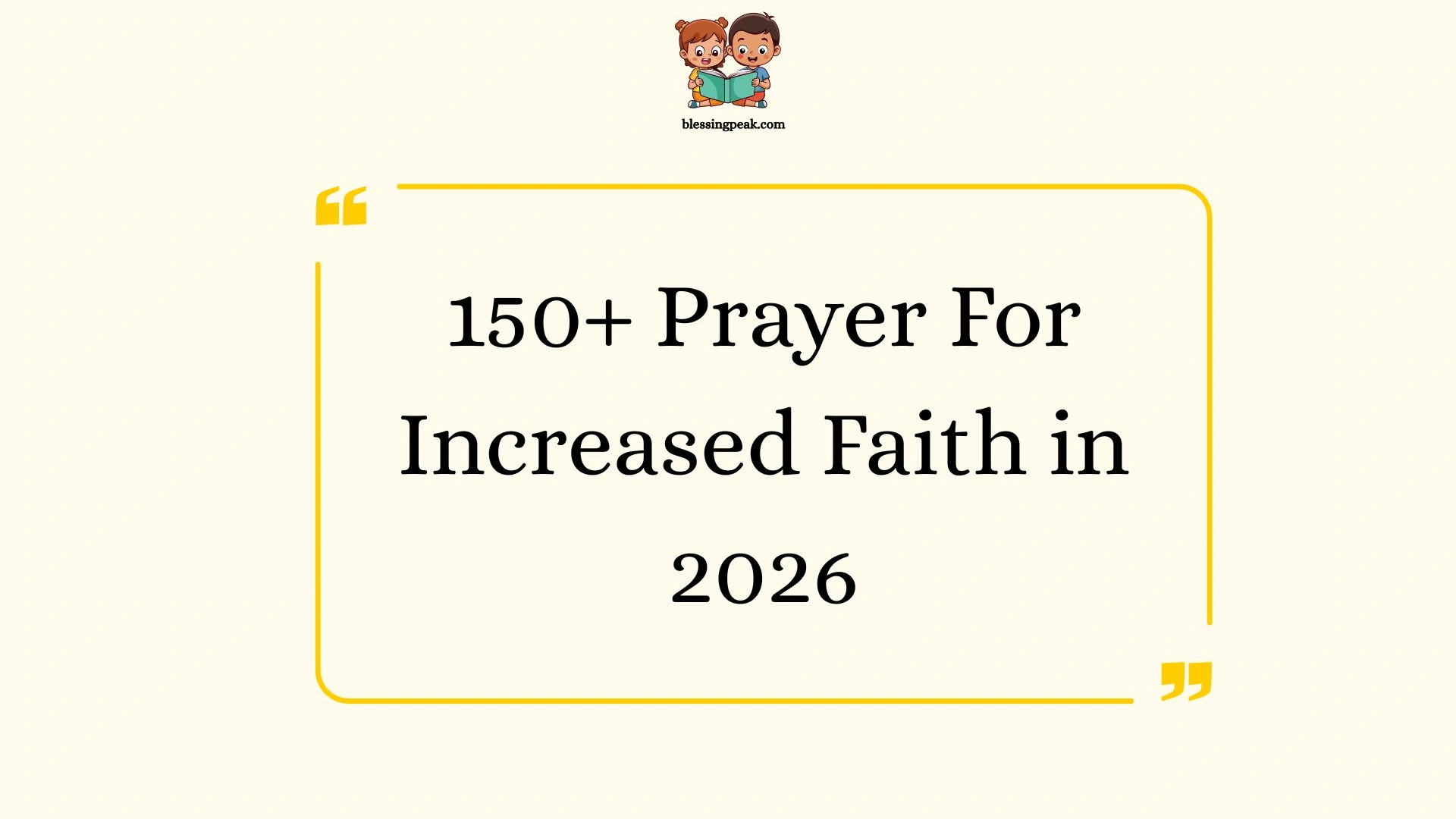 Prayer For Increased Faith