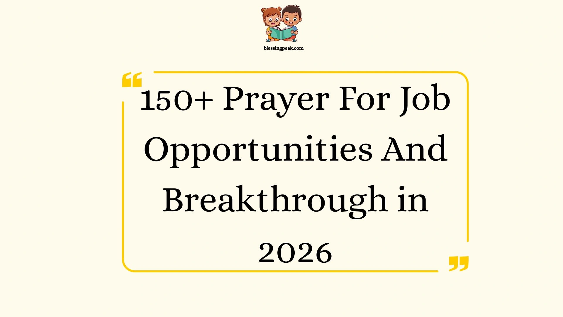 Prayer For Job Opportunities And Breakthrough